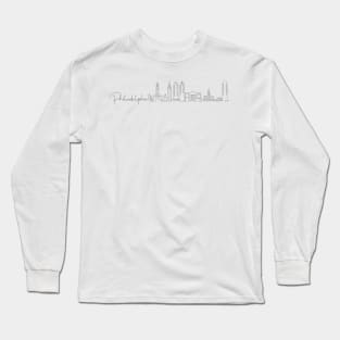 Philadelphia Skyline Line Art Long Sleeve T-Shirt